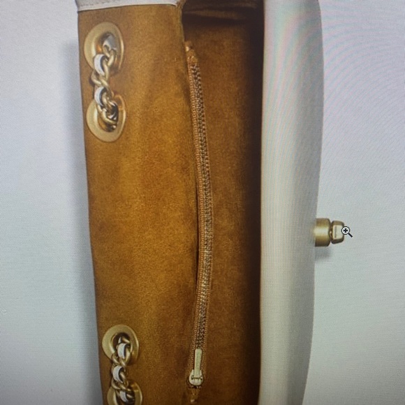 Madison Shoulder Bag with Quilting (Brass/Chalk) - Picture 8 of 9